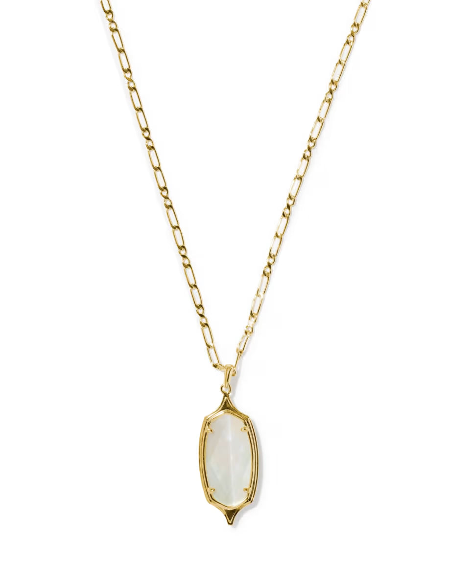 Dani Stepped Frame Gold Long Pendant Necklace