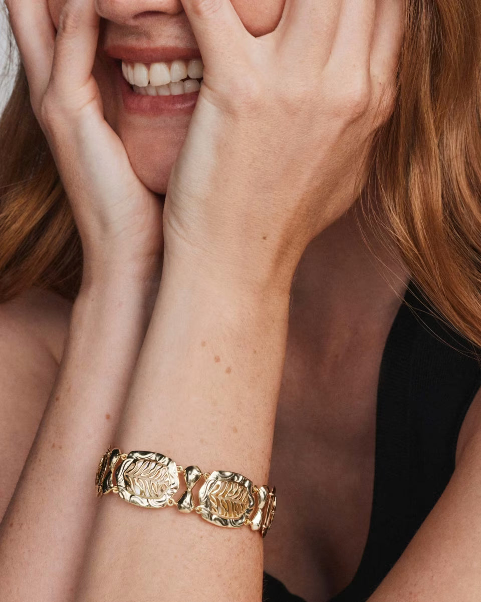Tiger Striped Daphne Gold Statement Bracelet