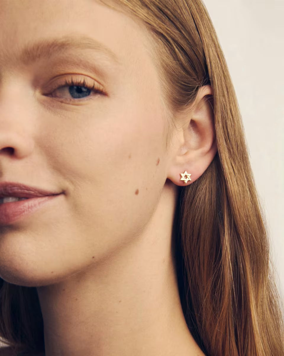 Star of David 18k Gold Vermeil Stud Earrings