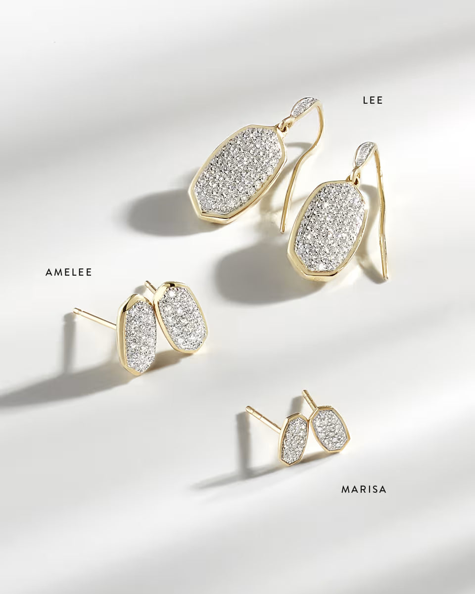 0.78 ct Lee Earrings in Pave Diamond and 14k White Gold