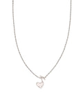 Dolly Parton x Kendra Scott Vintage Silver Ari Heart Music Note Short Pendant Necklace in Iridescent Drusy