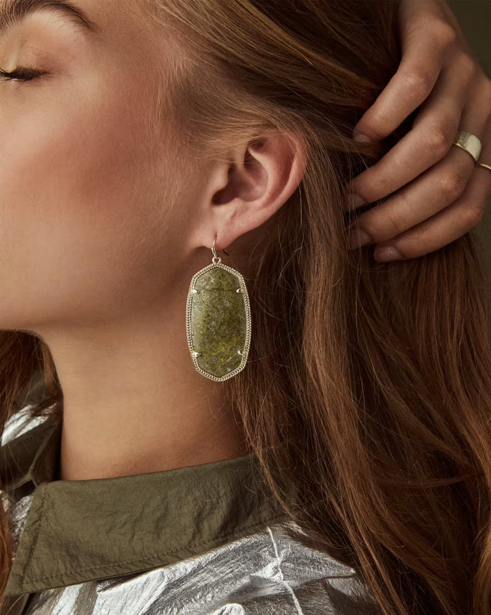 Danielle Gold Statement Earrings in Dichroic Glass