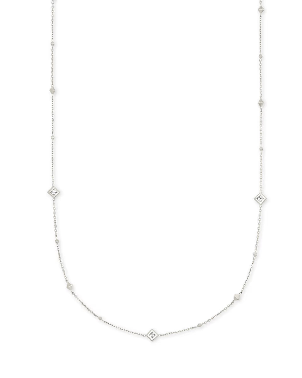 Michelle 14k Yellow Gold Strand Necklace in White Diamond