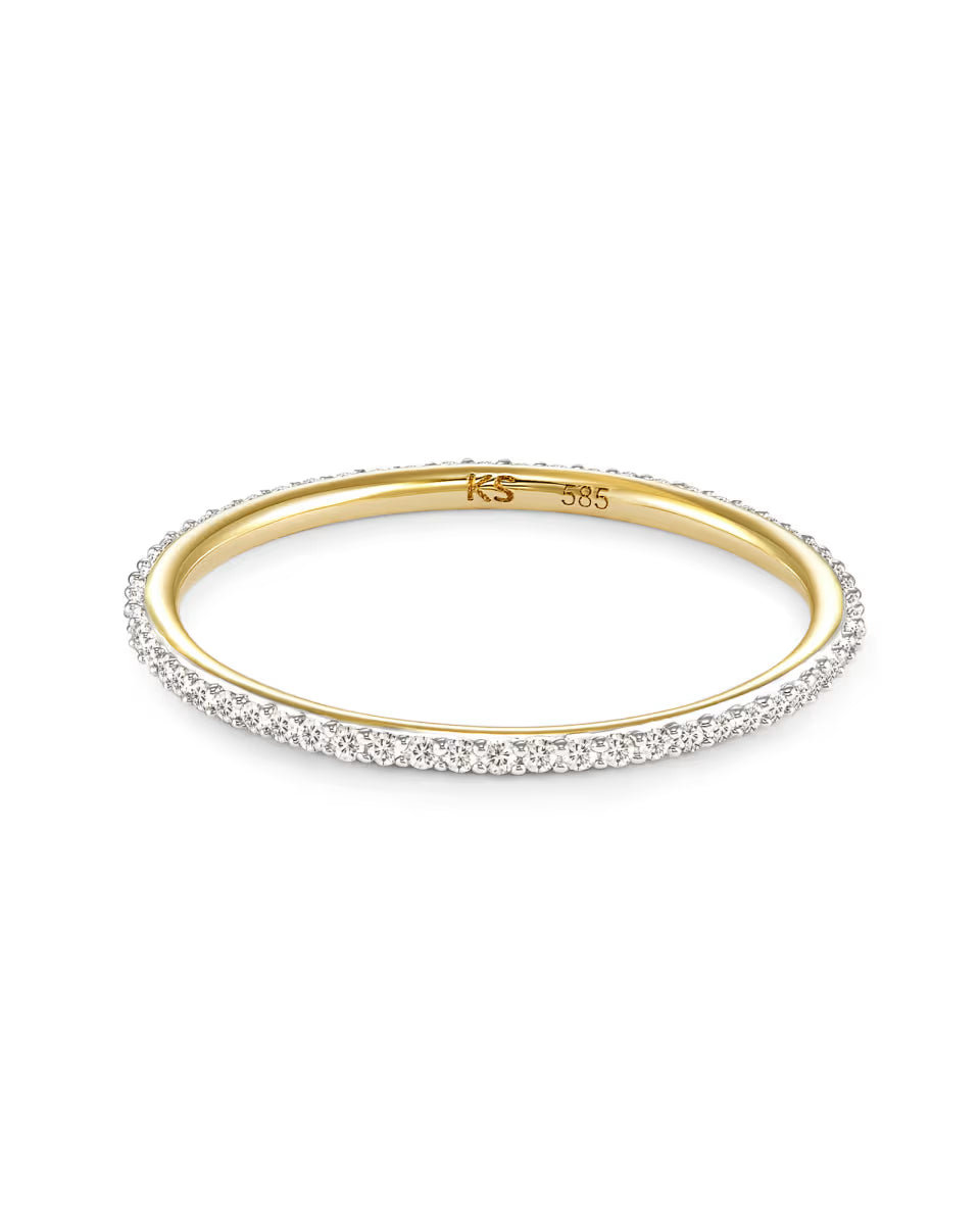 0.23 ct Angelina 14k White Gold Band Ring in White Diamond