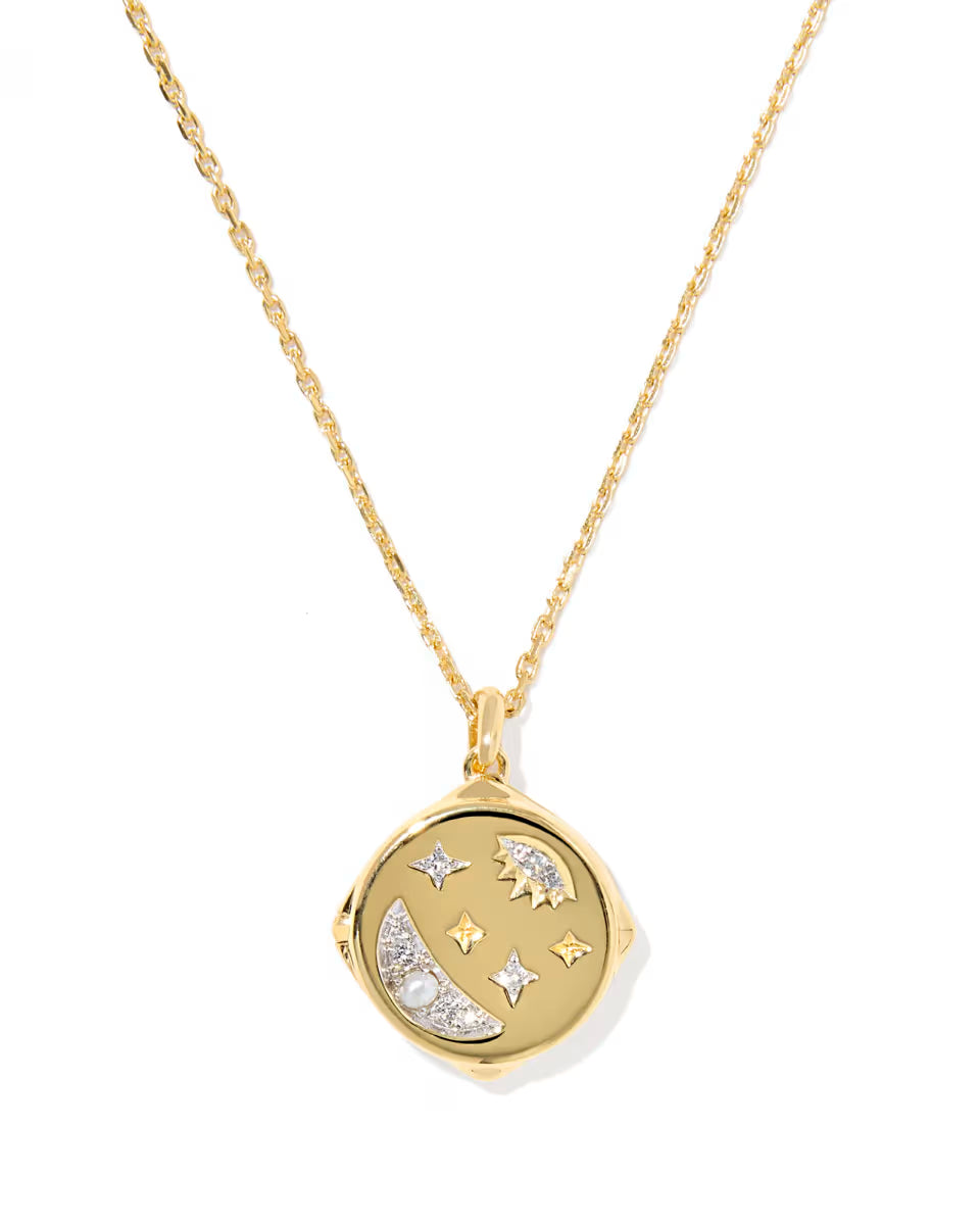 Skye Celestial 18k Yellow Gold Vermeil Locket Pendant Necklace