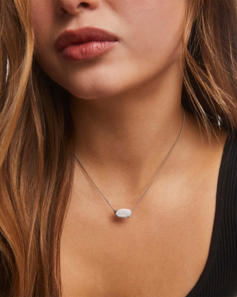 0.39 ct Elisa Pendant Necklace in Pave Diamond and 14k Yellow Gold