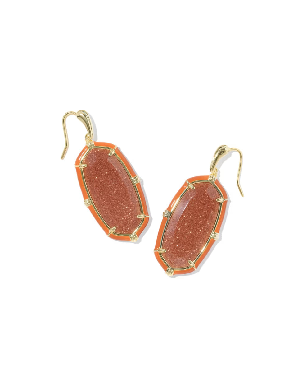 Elle Gold Enamel Drop Earrings