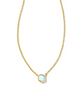 Davie 18k Gold Vermeil Pendant Necklace in White Lab Grown Opal
