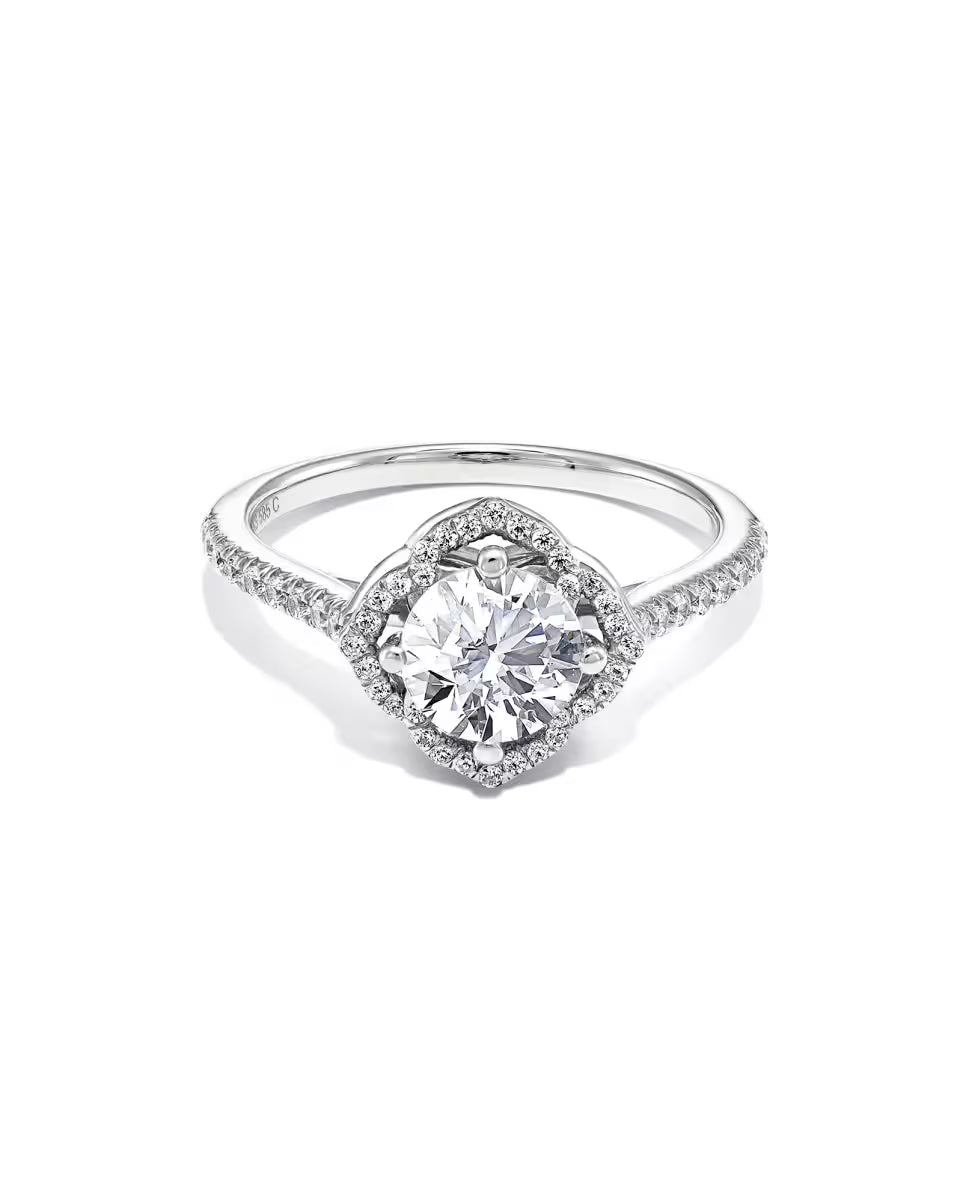1 ct Lab Grown White Diamond Dira Signature Statement Ring in 14k White Gold