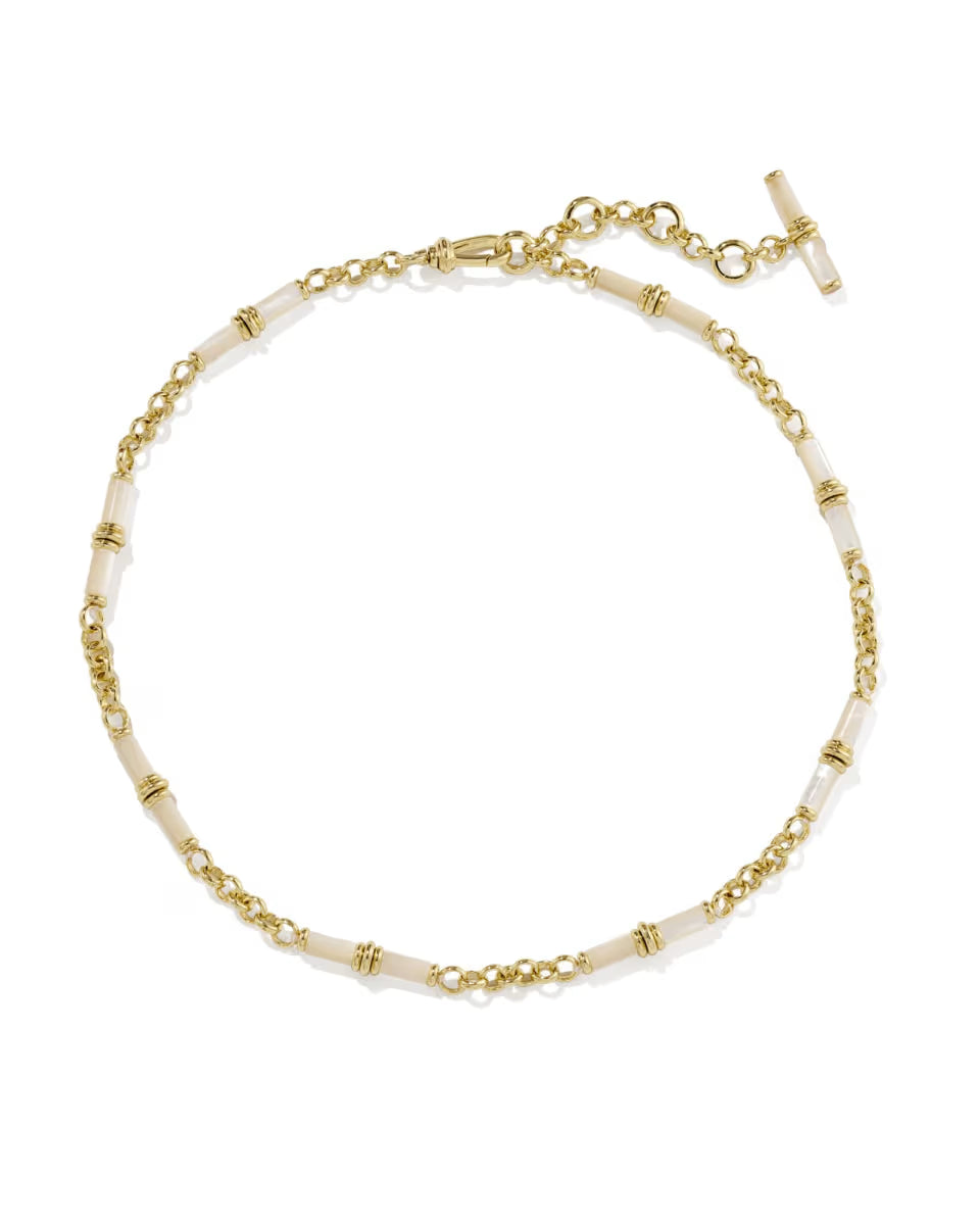 Bree Gold Beaded Link and Chain Necklace