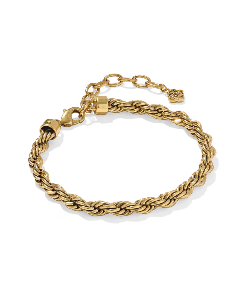 Noble Rope Link and Chain Bracelet in Vintage Gold