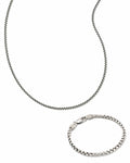Beck Box Chain Gift Set of 2 in Oxidized Sterling Silver