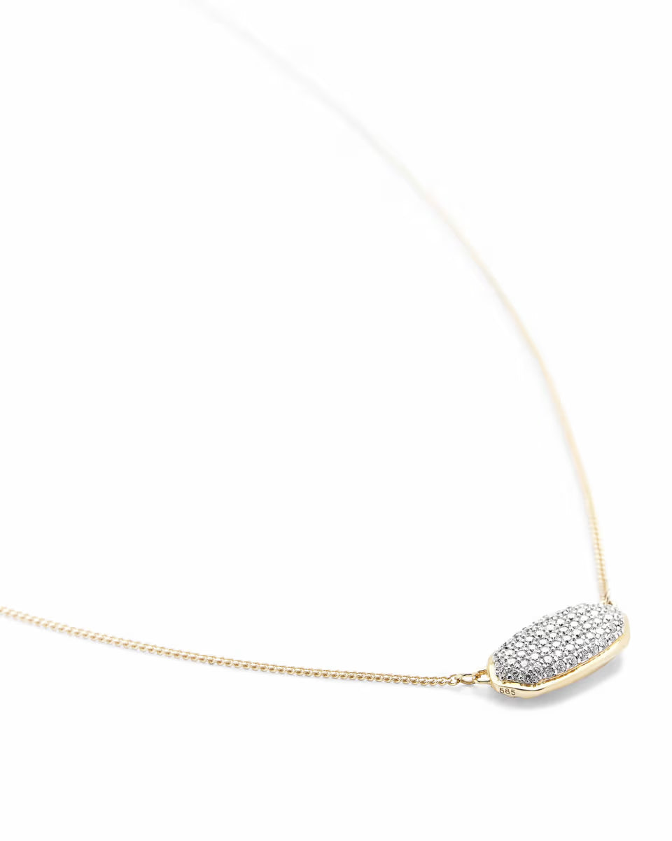 0.39 ct Elisa Pendant Necklace in Pave Diamond and 14k Yellow Gold