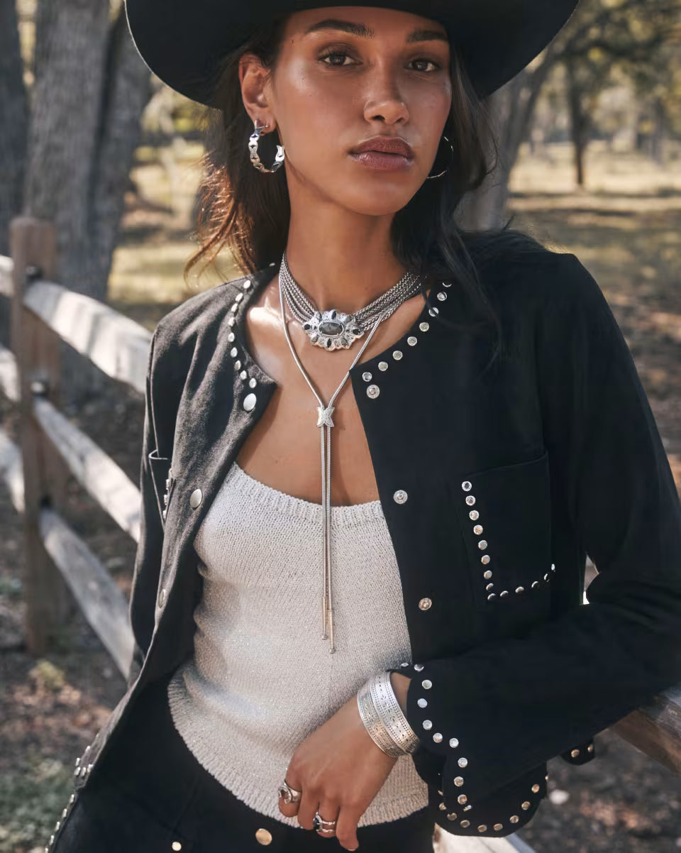 Keziah Etch Vintage Gold Bolo Necklace