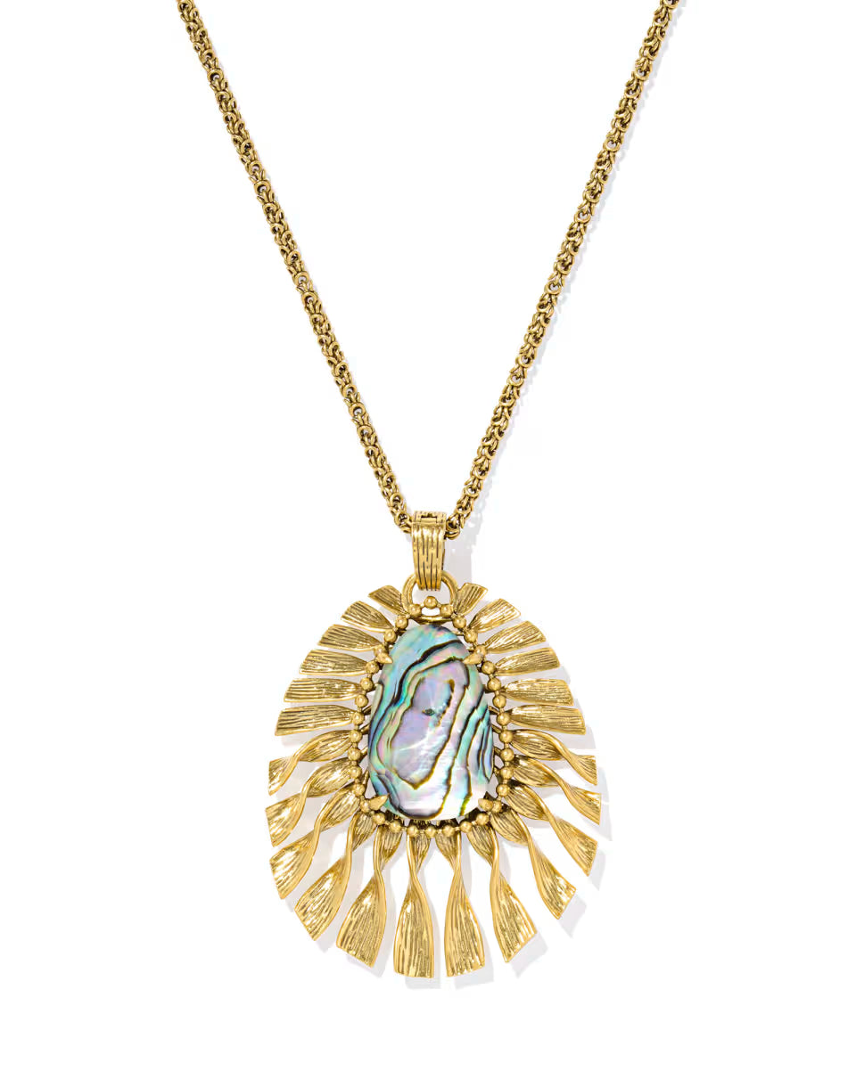 Zahara Vintage Gold Large Long Pendant