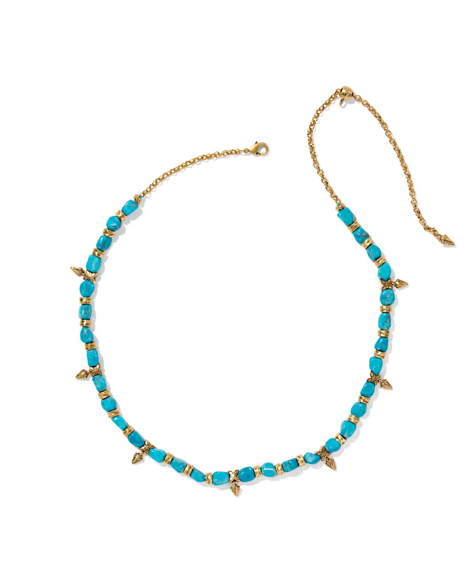Shera Vintage Gold Beaded Necklace