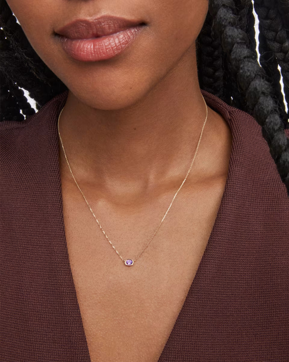 0.11 ct Marisa 14k Yellow Gold April Oval Solitaire Pendant Necklace