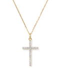 0.23 ct Lab Grown Diamond Cross Pendant Necklace in 14k Yellow Gold
