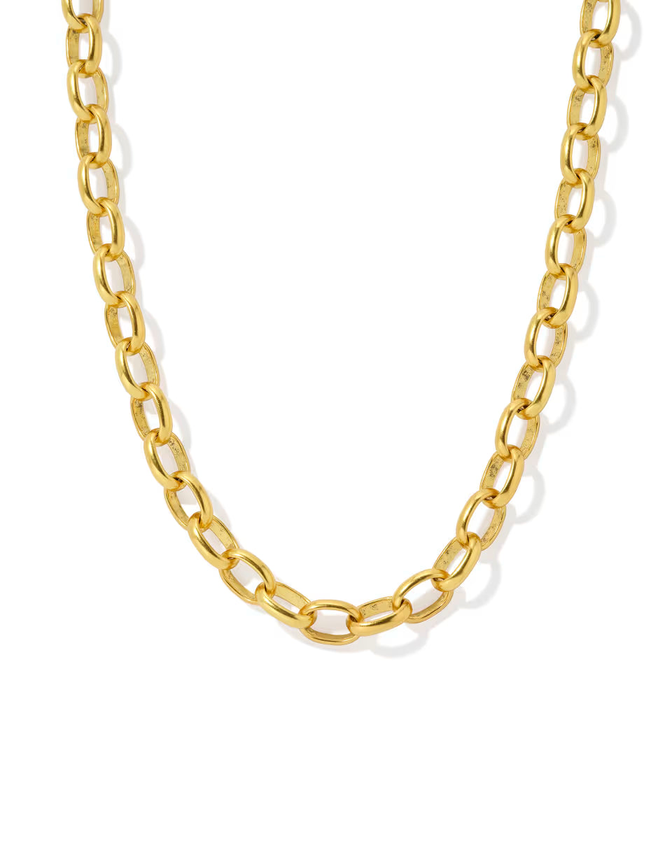 Beau Link and Chain Necklace in Vintage Silver