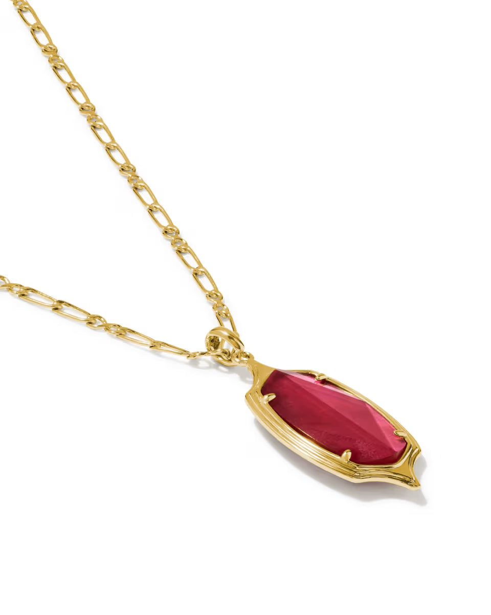 Dani Stepped Frame Gold Long Pendant Necklace