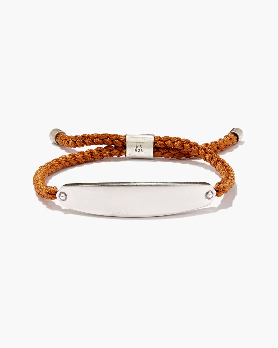 Robert Oxidized Sterling Silver Corded Bracelet in Dark Taupe