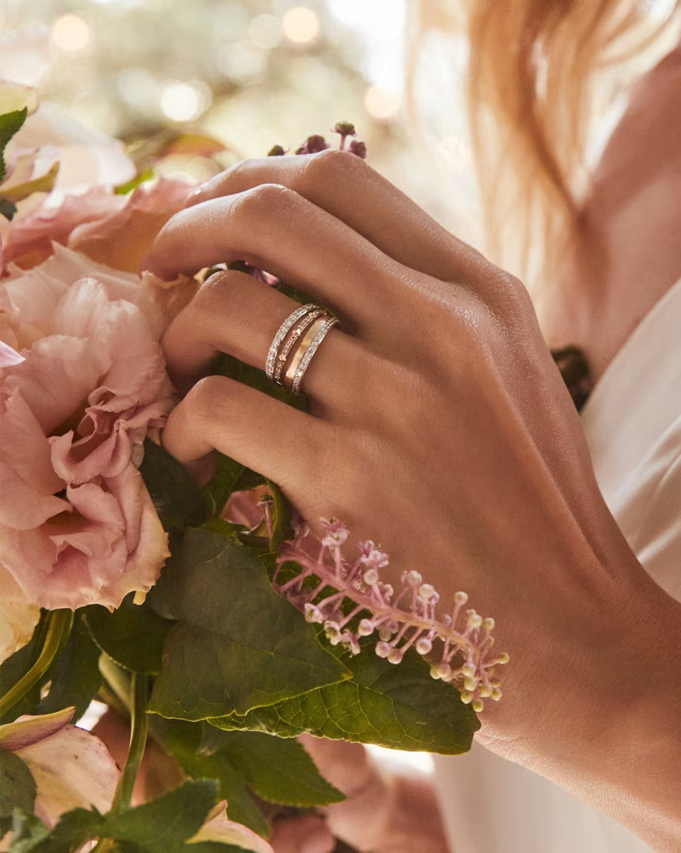 Whitney 14k Yellow Gold Band Ring in White Diamond