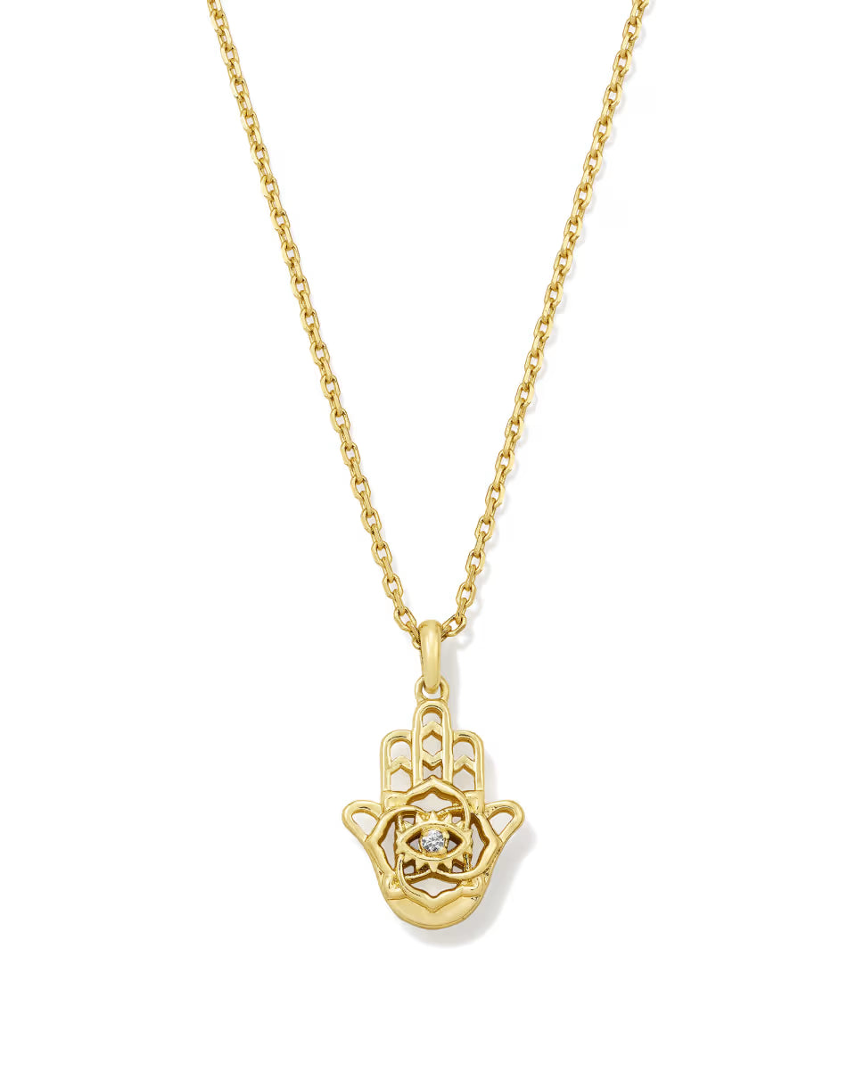 Hamsa Gold Short Pendant Necklace