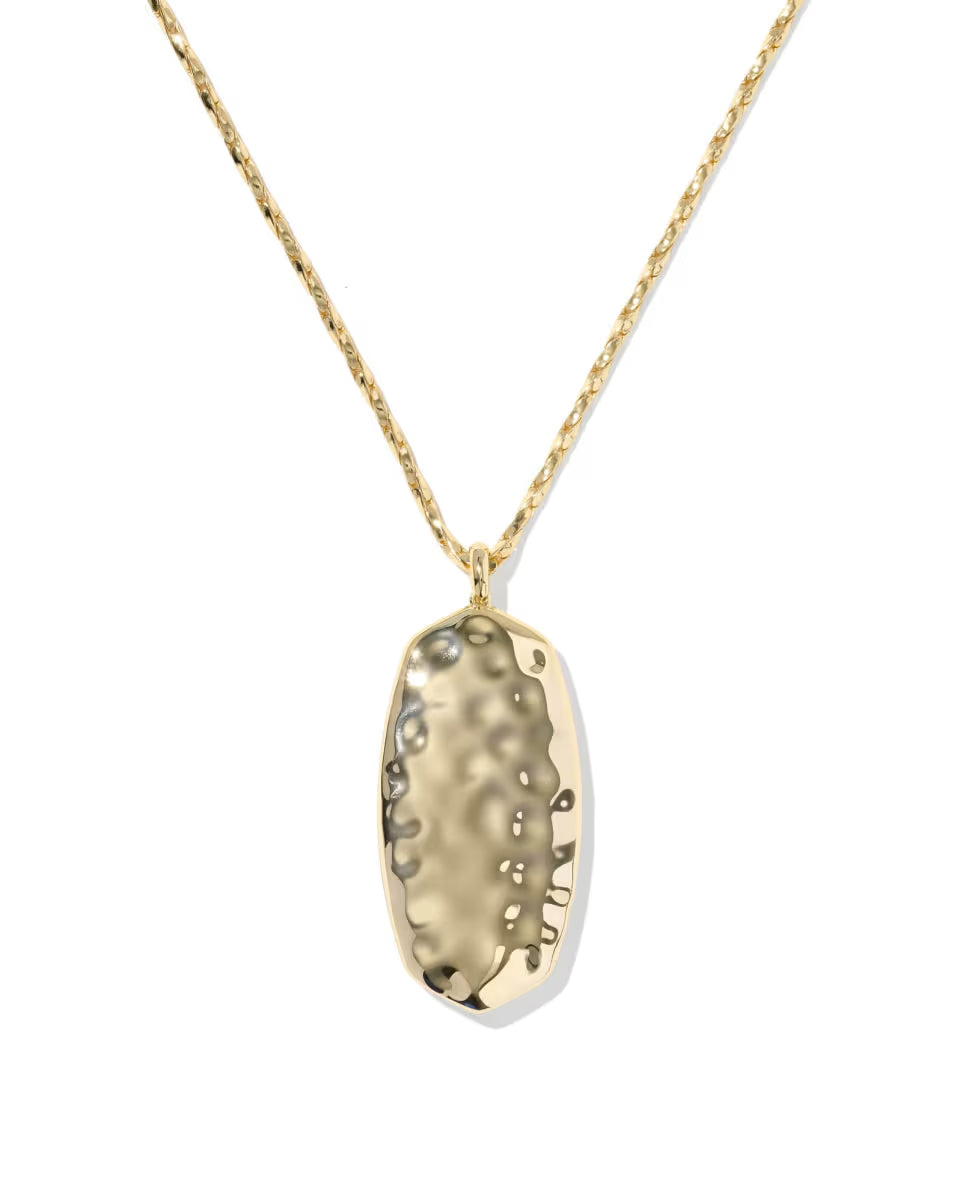 Danielle Riveted Gold Long Pendant Necklace