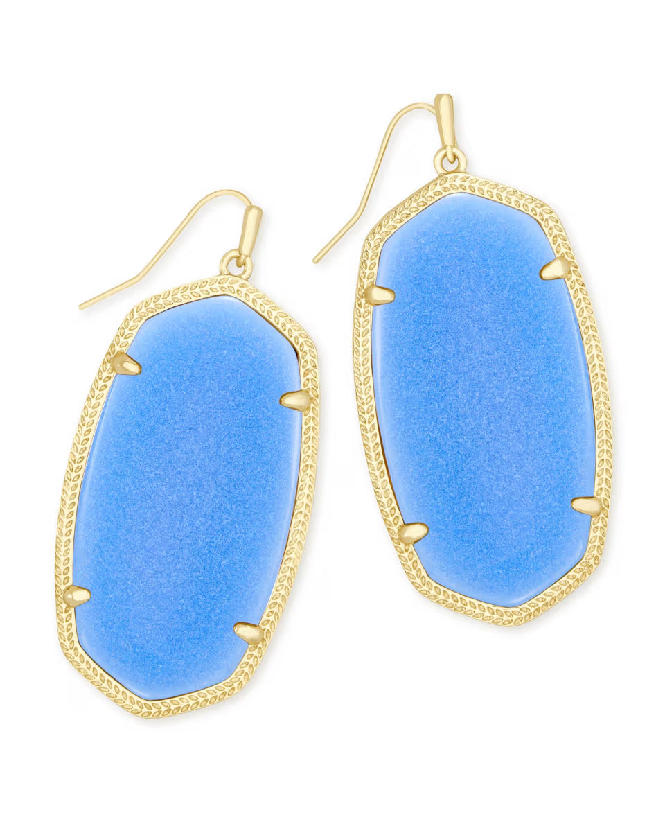 Danielle Gold Statement Earrings in Dichroic Glass