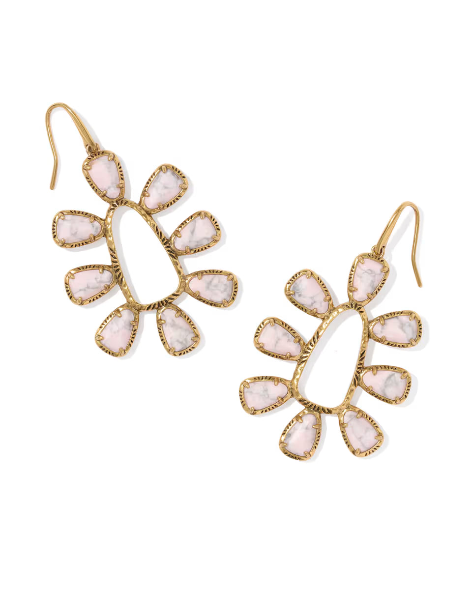Jamie Vintage Silver Statement Open Frame Earrings
