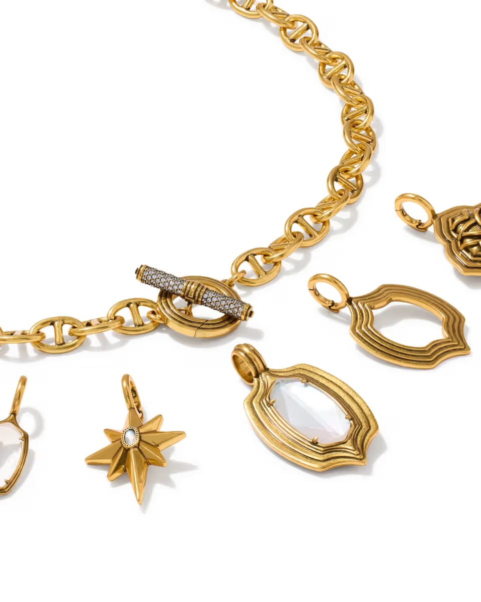 Lilly Vintage Gold Statement Charm Necklace