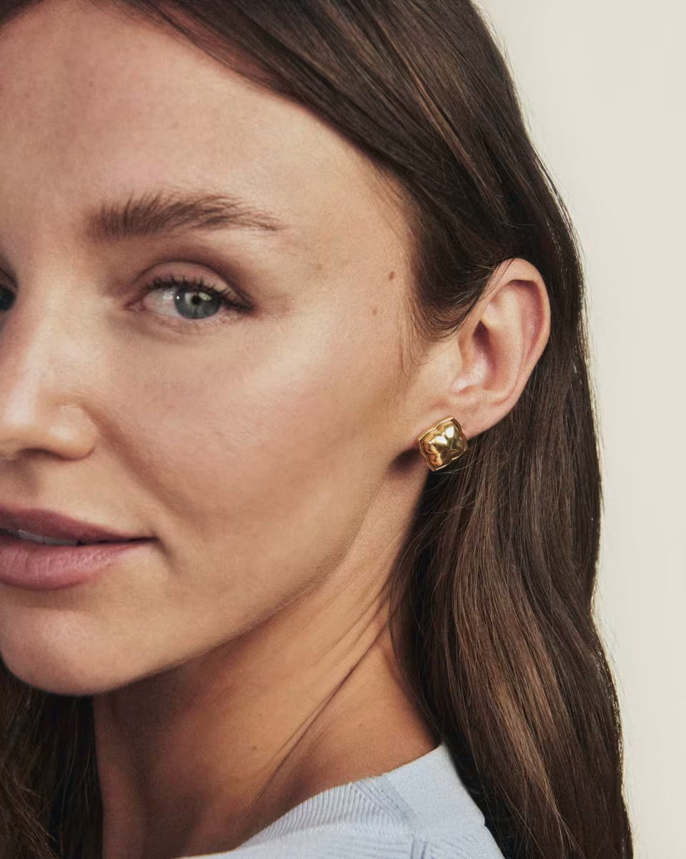 Dira 18k Gold Vermeil Metal Stud Earrings