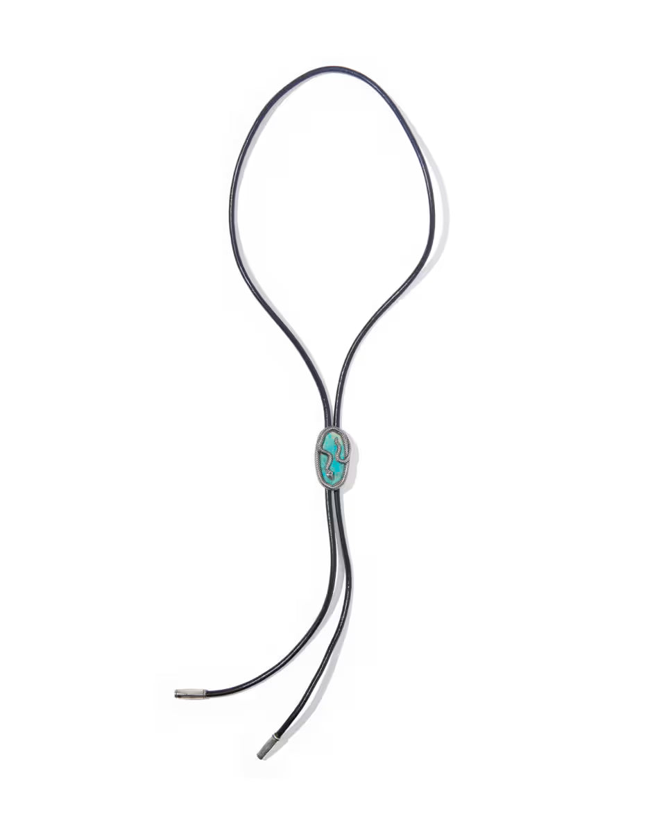 Phoenix Oxidized Sterling Silver Stone Bolo Necklace