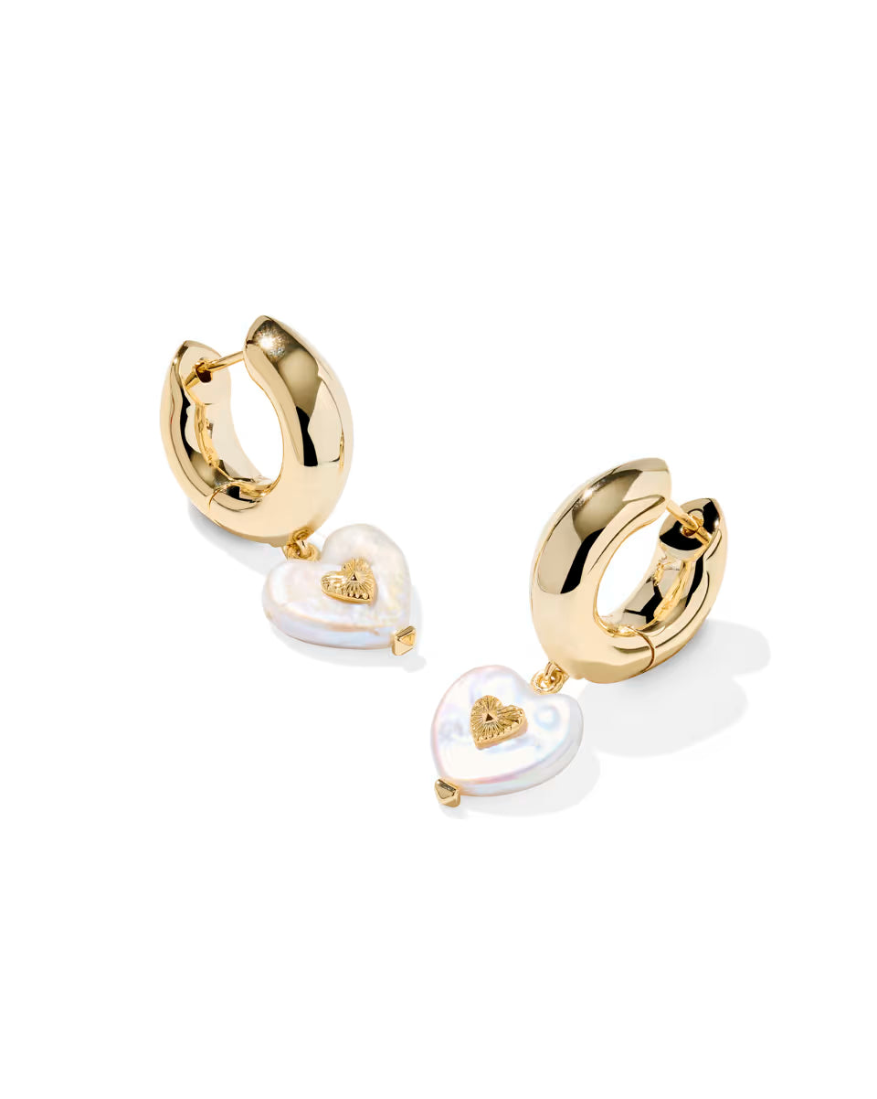 Sasha Heart Silver Huggie Earrings
