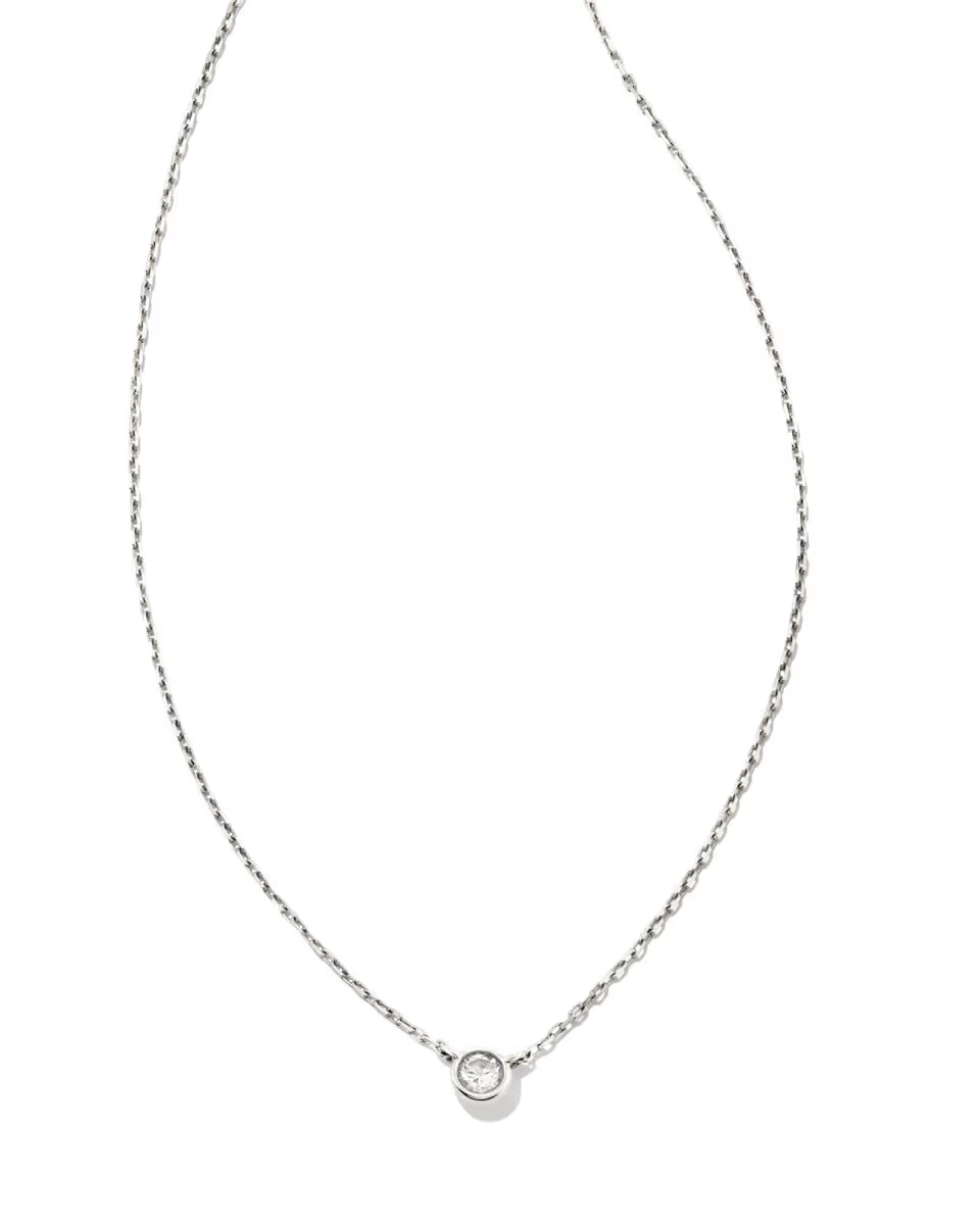 Audrey 14k Yellow Gold Pendant Necklace in White Diamond, 0.07ct