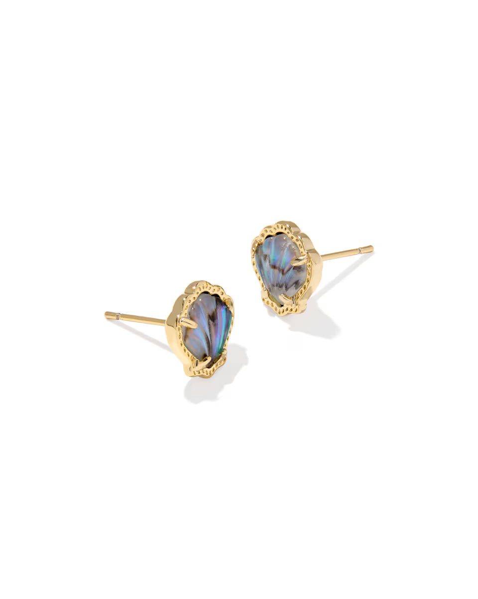 Brynne Shell Gold Stud Earrings