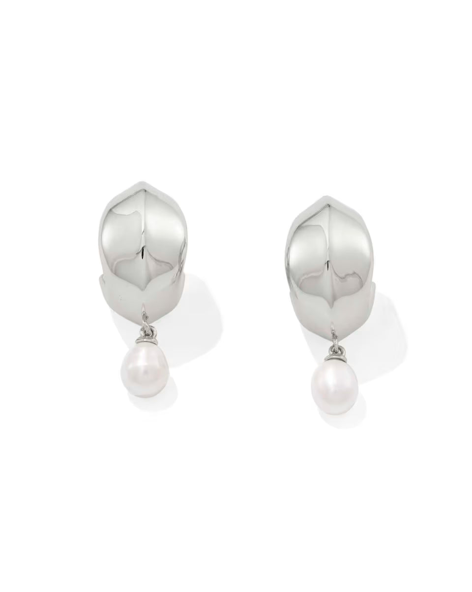 Oakland Pearl Gold Huggie Earrings