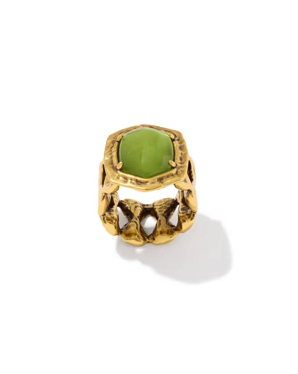 Tiger Striped Daphne Gold Cocktail Ring