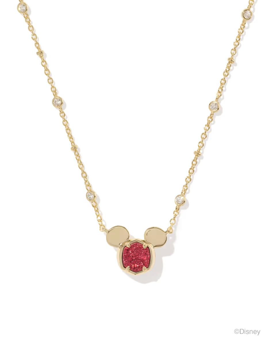 Disney | Kendra Scott Gold Mickey Mouse Short Pendant Necklace in Black Drusy