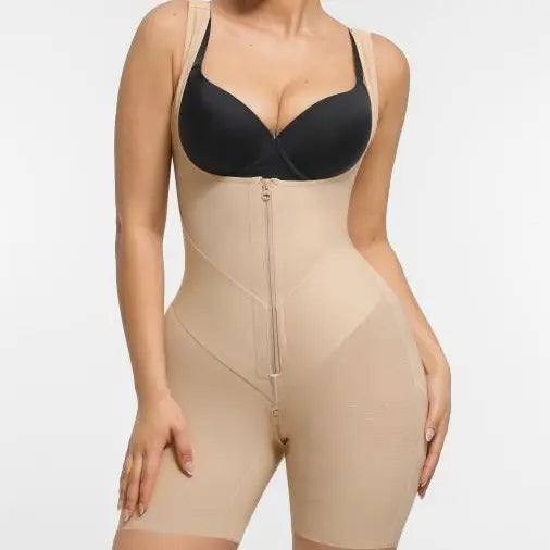 V-shaped Fajas Colombianas Shapewear Butt Lifter Bodysuit with Zipper Crotch Plus Size Smooth Compression SummerVibes