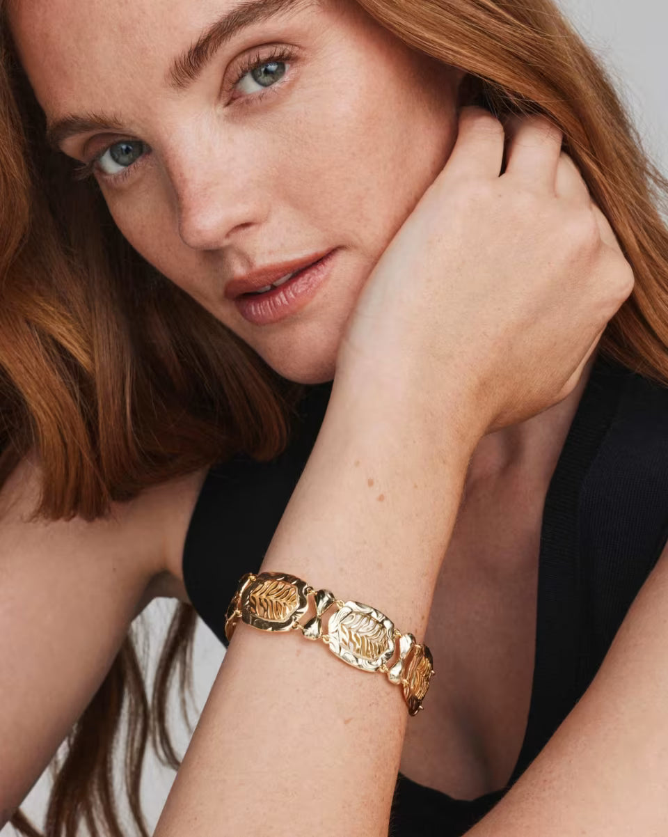 Tiger Striped Daphne Gold Statement Bracelet