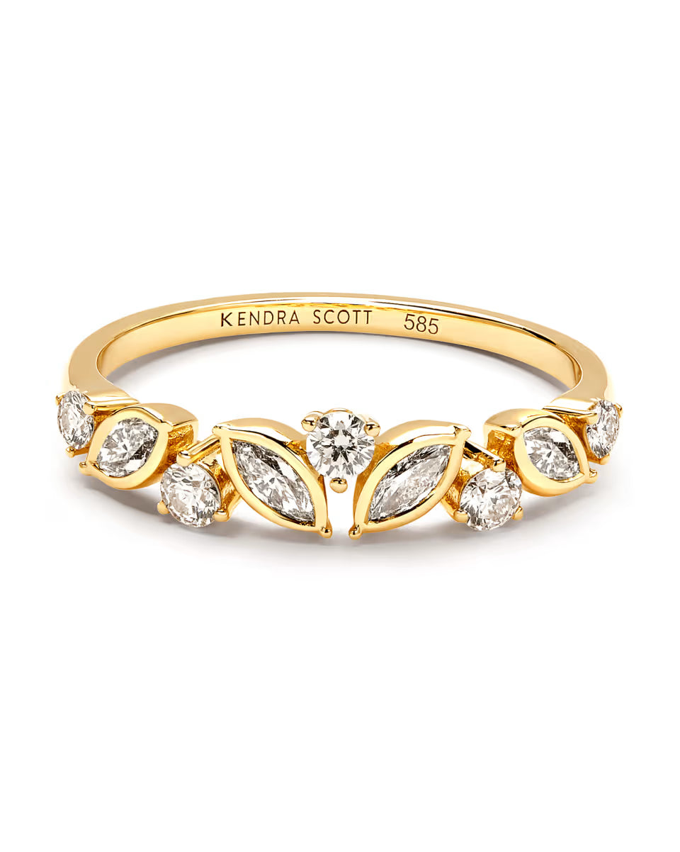 0.54 ct Becca 14k Yellow Gold Band Ring in White Diamond