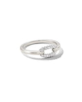0.15 ct Elisa 14k White Gold Interlocking Band Ring in White Diamond