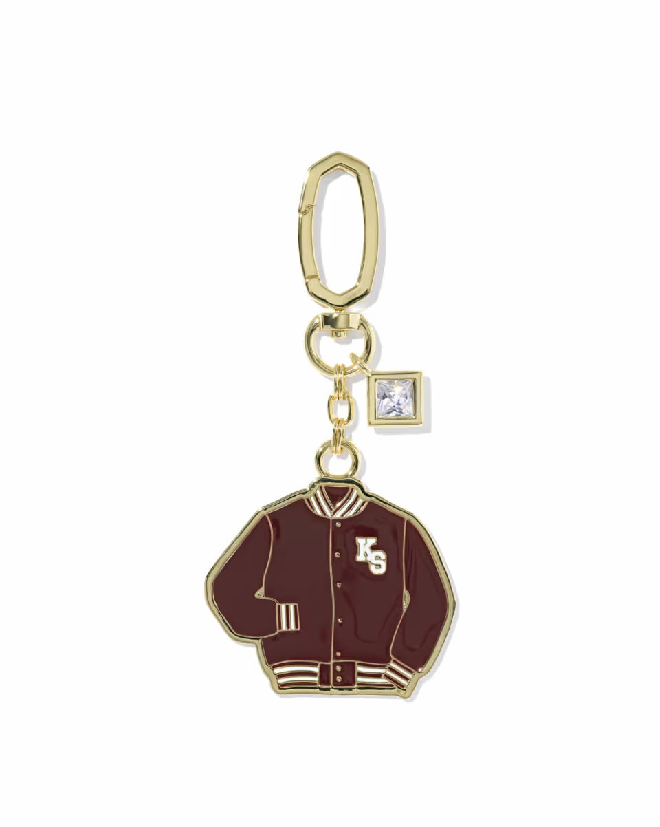 Varsity Jacket Enamel Gold Bag Charm