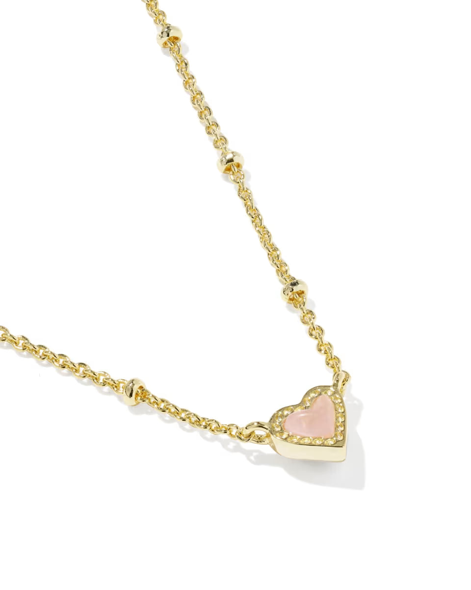 Mini Ari Heart Silver Satellite Short Pendant Necklace