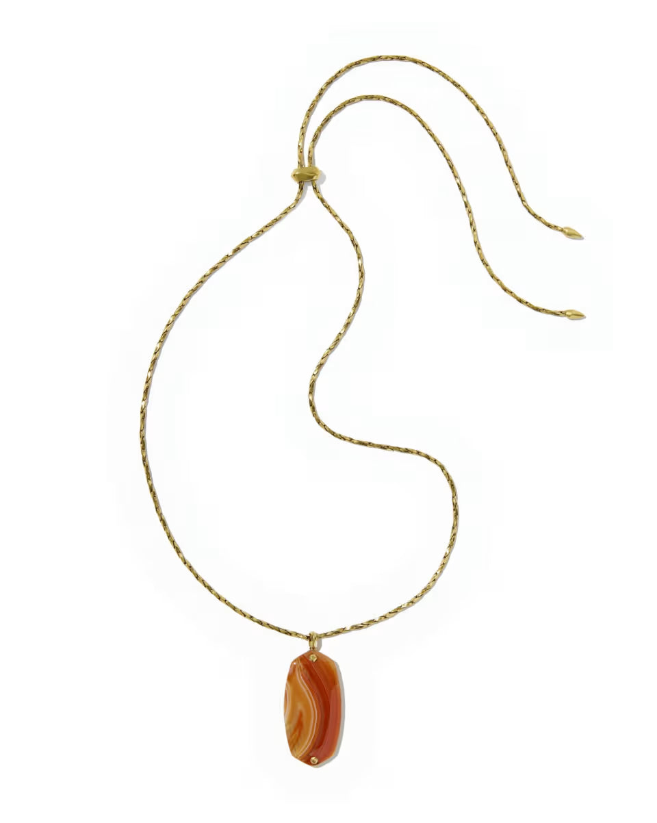 Danielle Riveted Gold Long Pendant Necklace