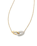 0.24 ct Elisa 14k Yellow Gold Interlocking Pendant Necklace in White Diamond