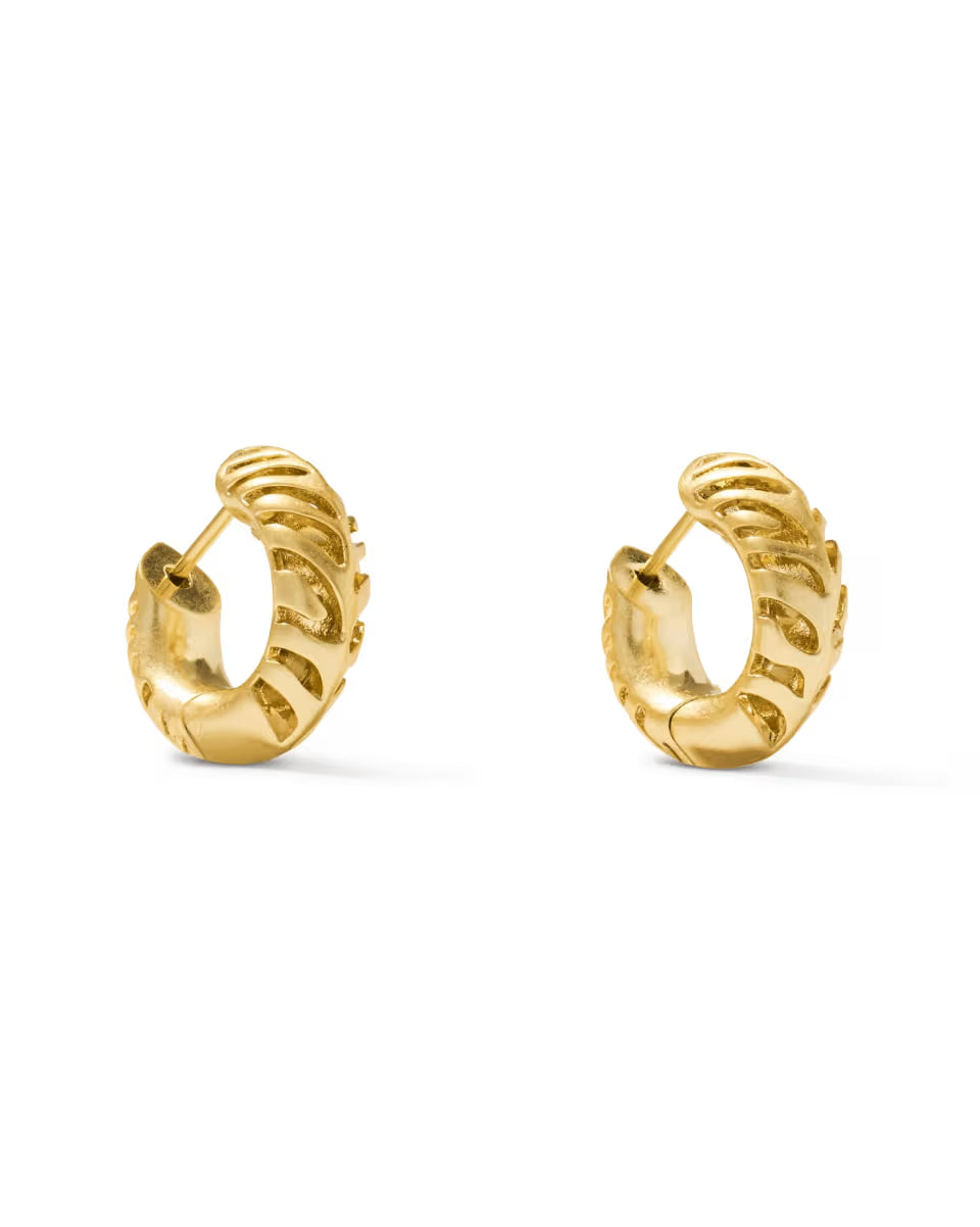 Tiger Striped Mikki Vintage Silver Huggie Earrings