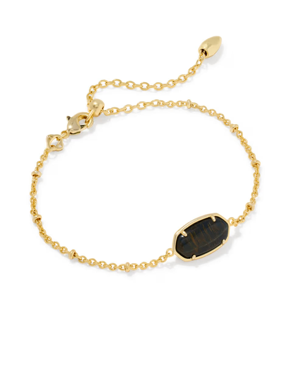 Tiger Striped Elaina Vintage Silver Delicate Chain Bracelet