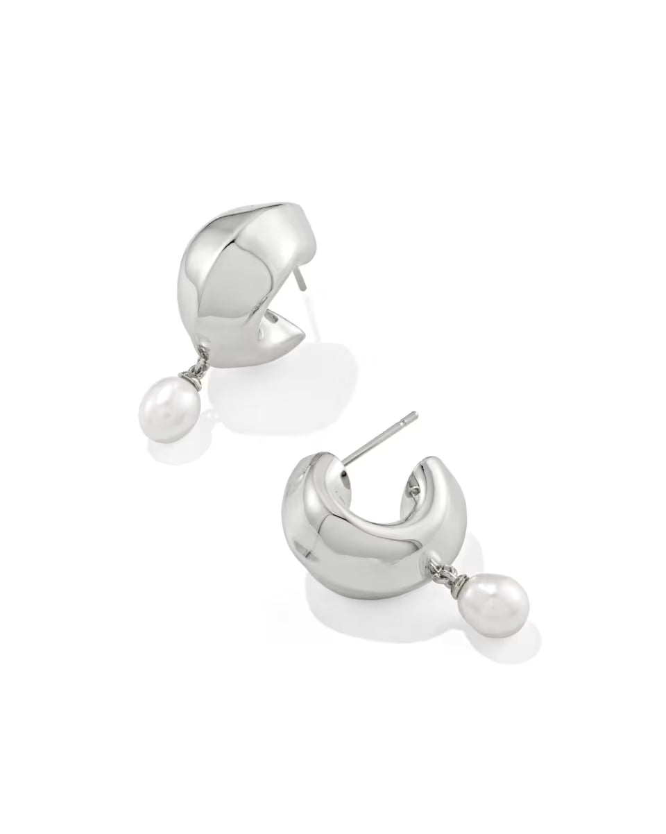 Oakland Pearl Gold Huggie Earrings